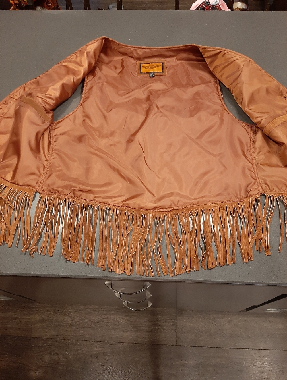 Dream Apparel Brown Suede Fringe Vest Western Concho Beaded Boho Women’s XL 1X - Picture 4 of 12